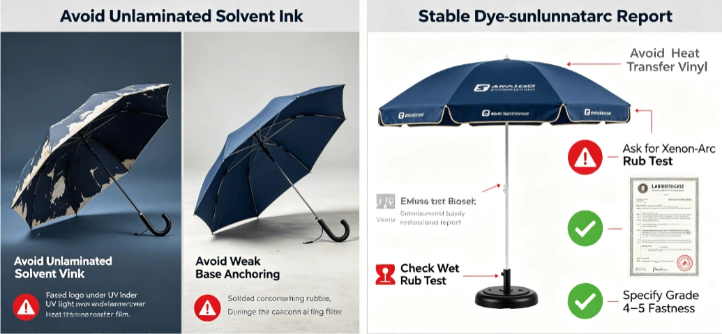 Can commercial umbrellas be custom printed with brand logos without fading? Can commercial umbrellas be custom printed with brand logos without fading?