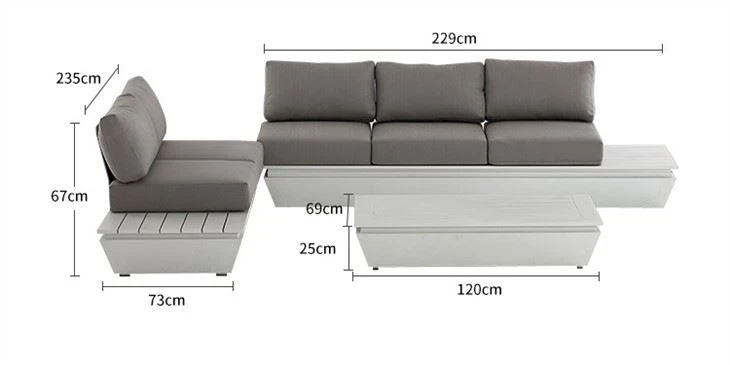 Mediterranean Armless Luxury Sofa Sets